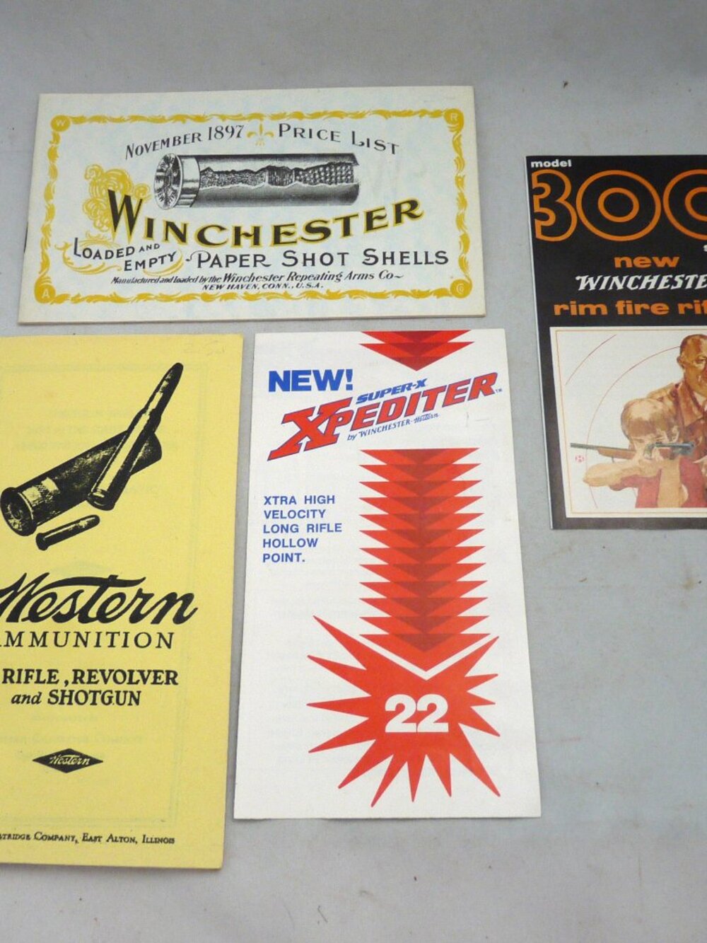 4 Western Winchester advertising brochure catalog firearms ammo sporting